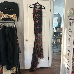 Gorgeous Floral Formal Gown with Train